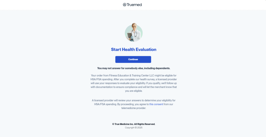 Welcome page of HSA/FSA Health Survey